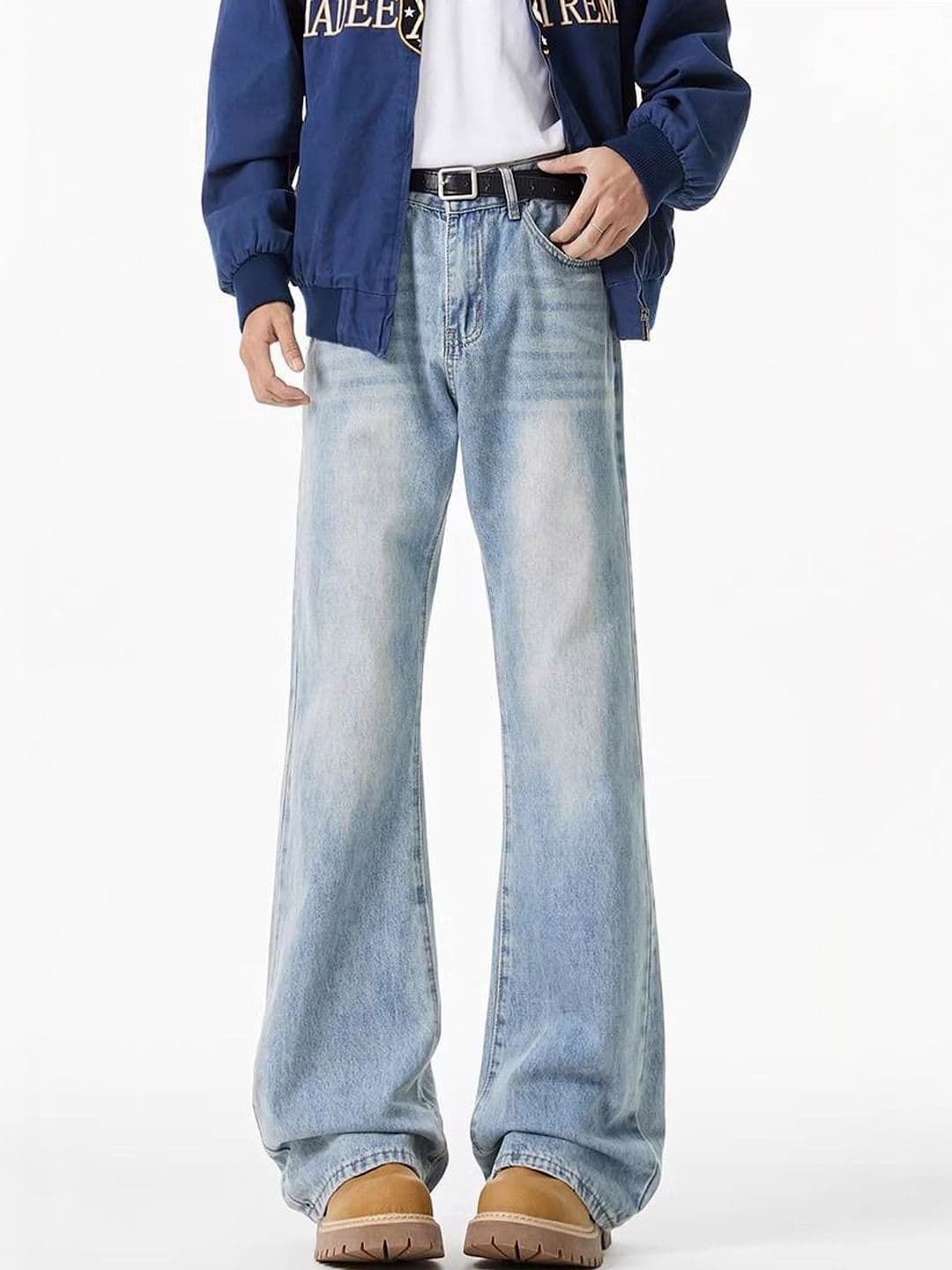 StyleCast x Revolte Men Straight Fit Mid-Rise Low Distress Heavy Fade Jeans - view 1