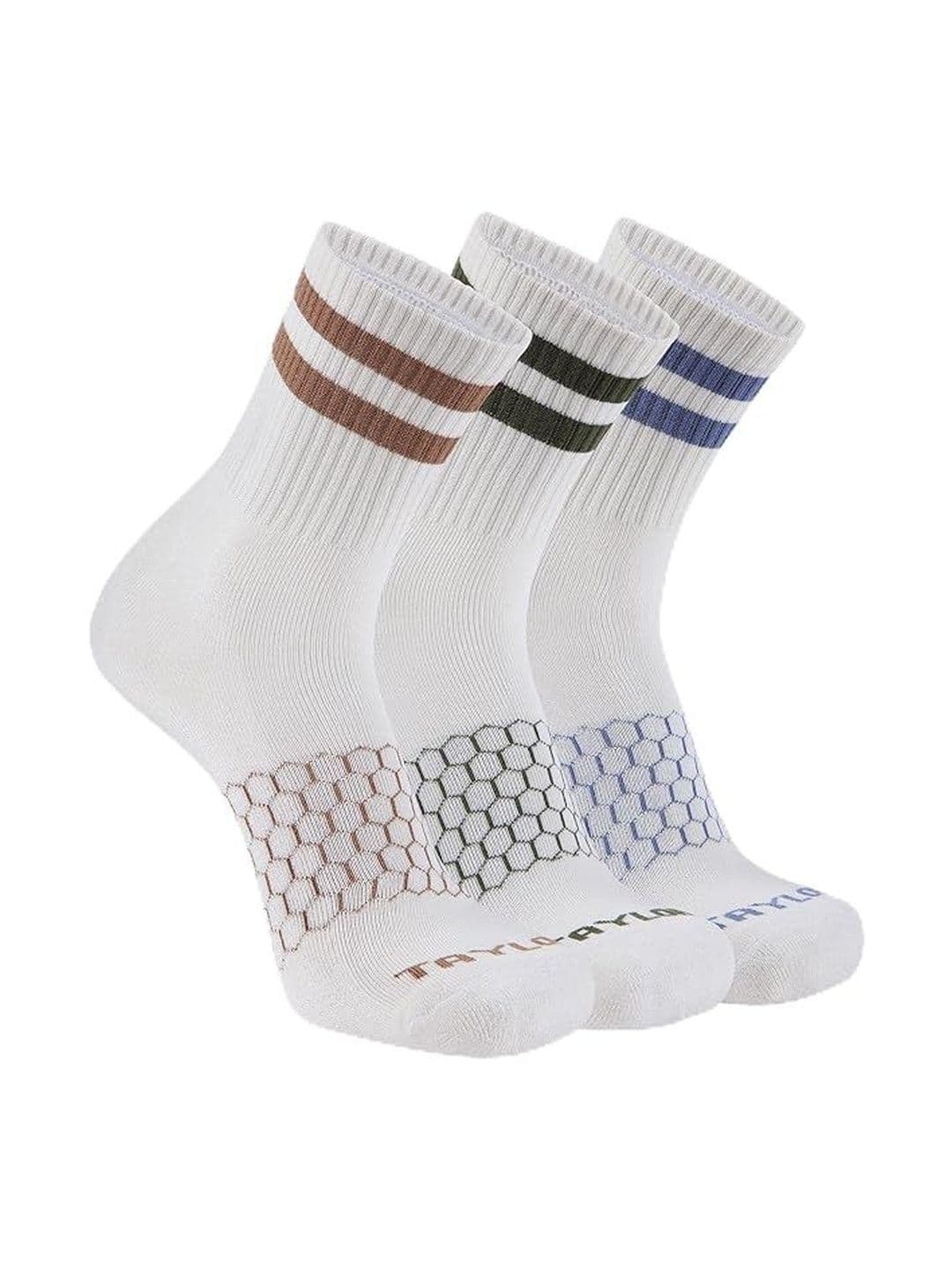 LINTON TAYLOR Unisex Pack of 3 Assorted Striped Calf Length Socks - view 1