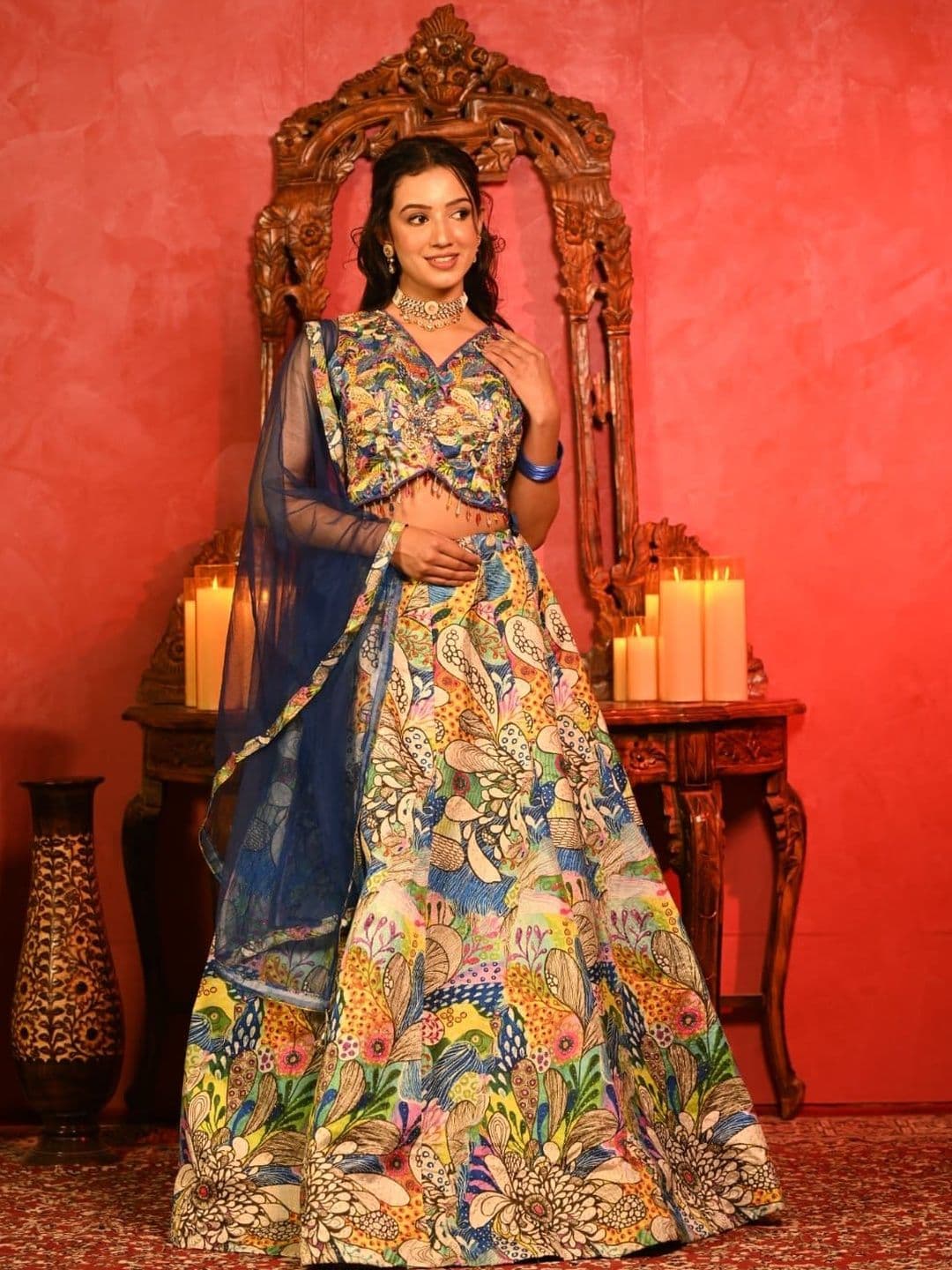 Shripali Printed Ready to Wear Lehenga & Blouse With Dupatta - view 1