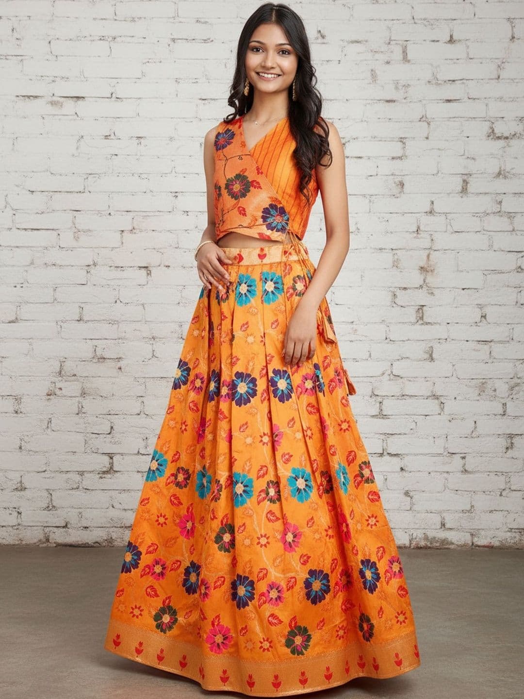 KALANANDI Girls Printed Ready to Wear Lehenga & - view 1