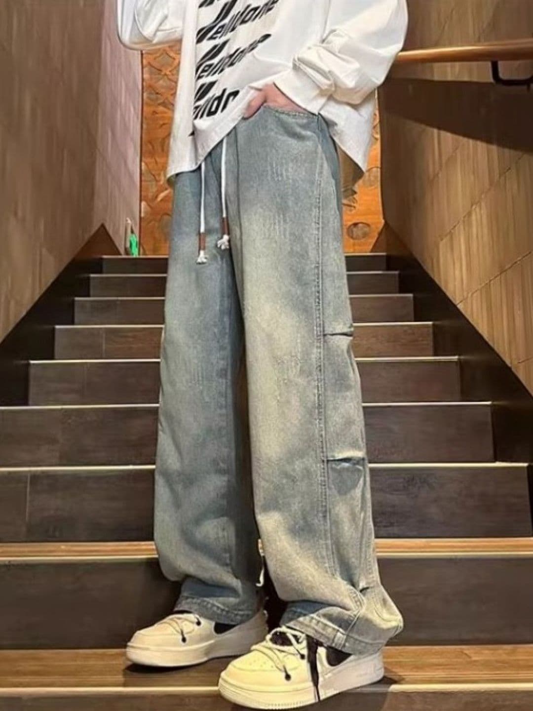 StyleCast Men Wide Leg Mid-Rise Light Fade Jeans - view 1