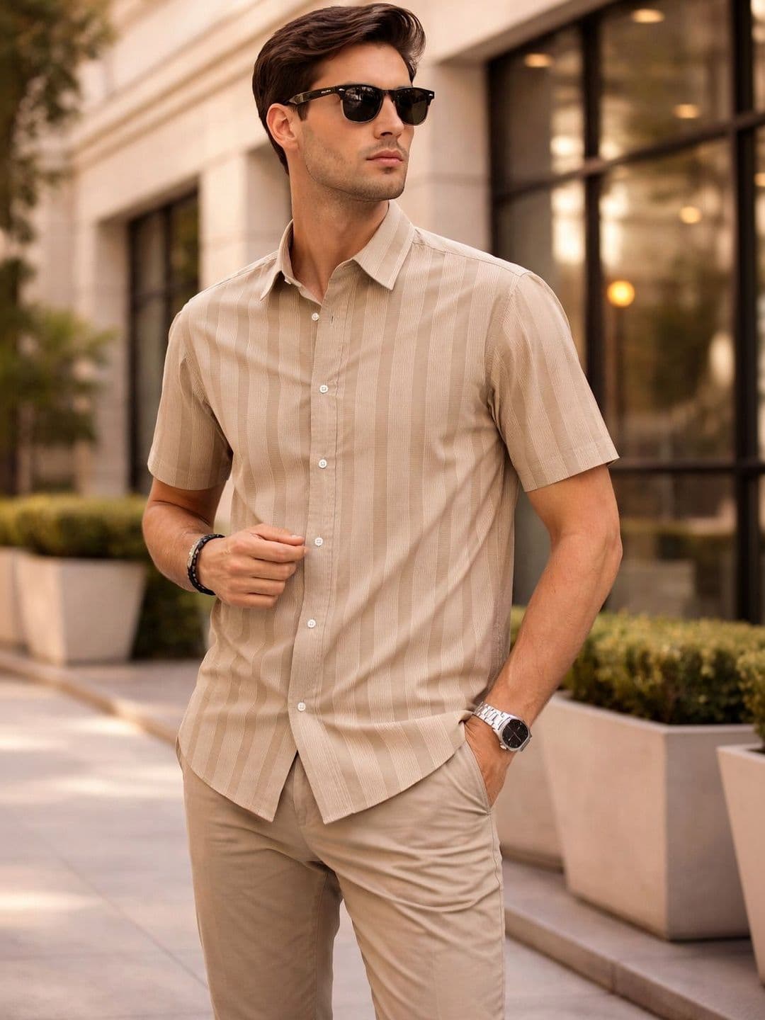 Parcel Yard Men Modern Striped Casual Shirt - view 1