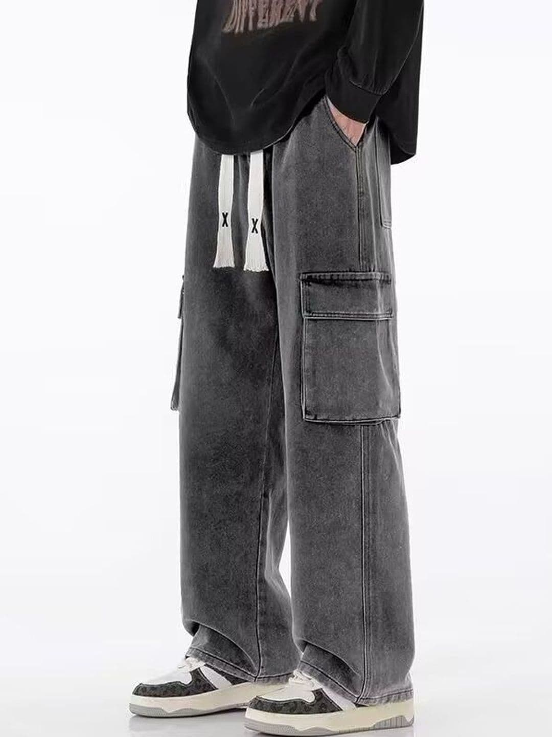 StyleCast Men Wide Leg Mid-Rise Heavy Fade Jeans - view 1