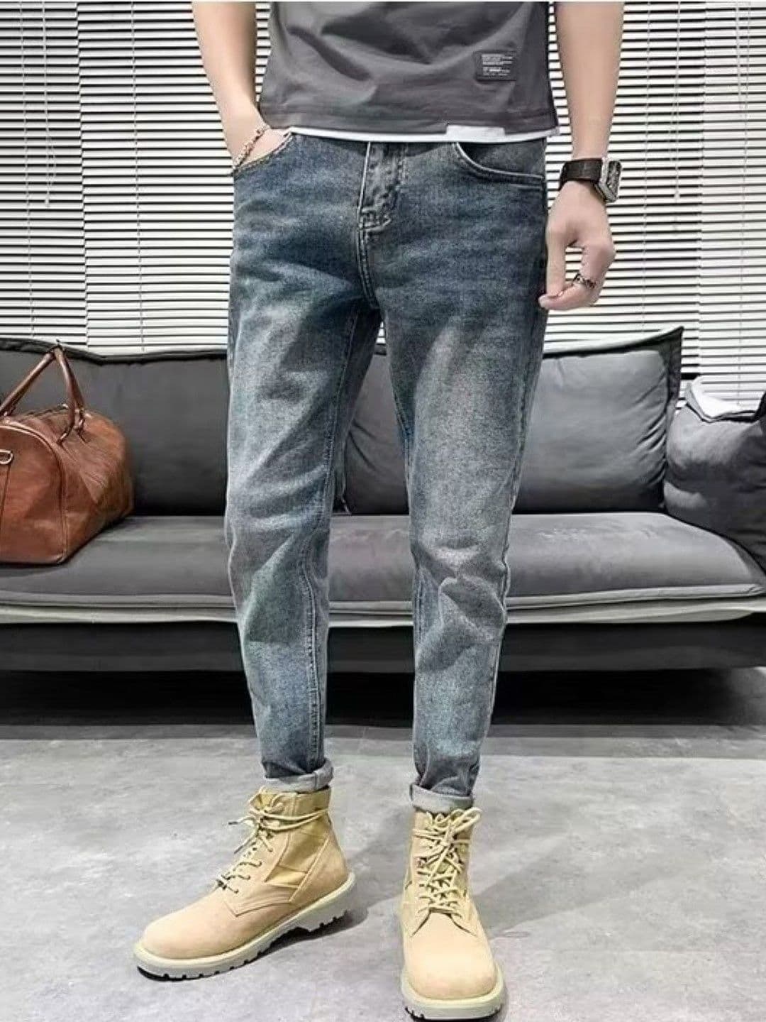StyleCast Men Regular Fit Mid-Rise Low Distress Heavy Fade Jeans - view 1