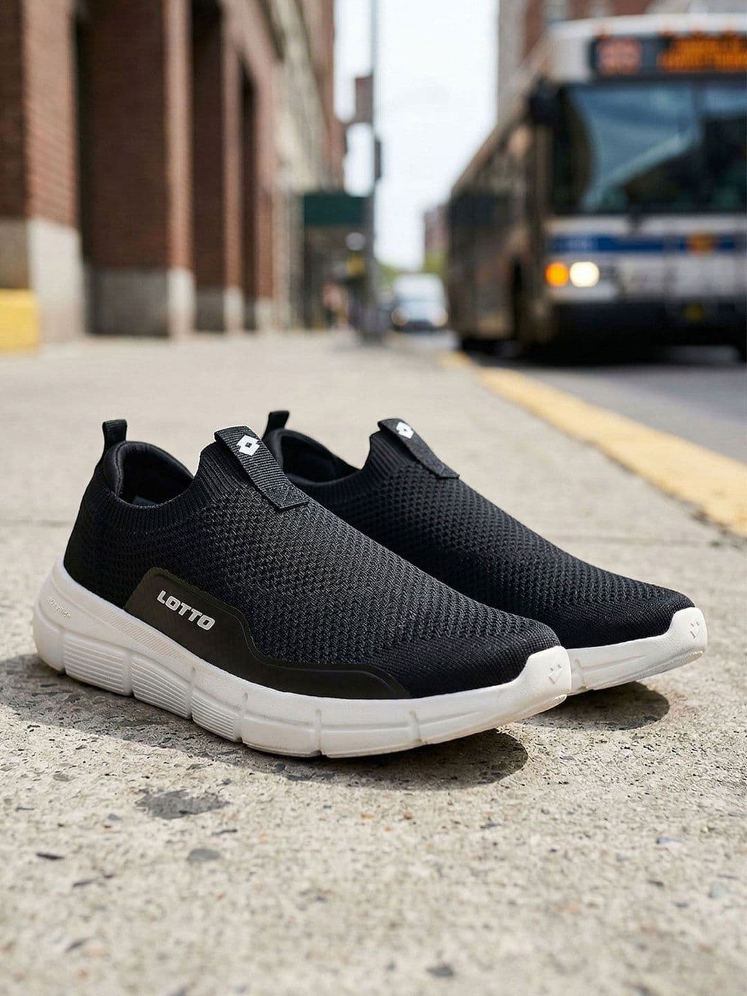 Lotto Men Pulsestep Slip-on Black Walking Shoes - view 1