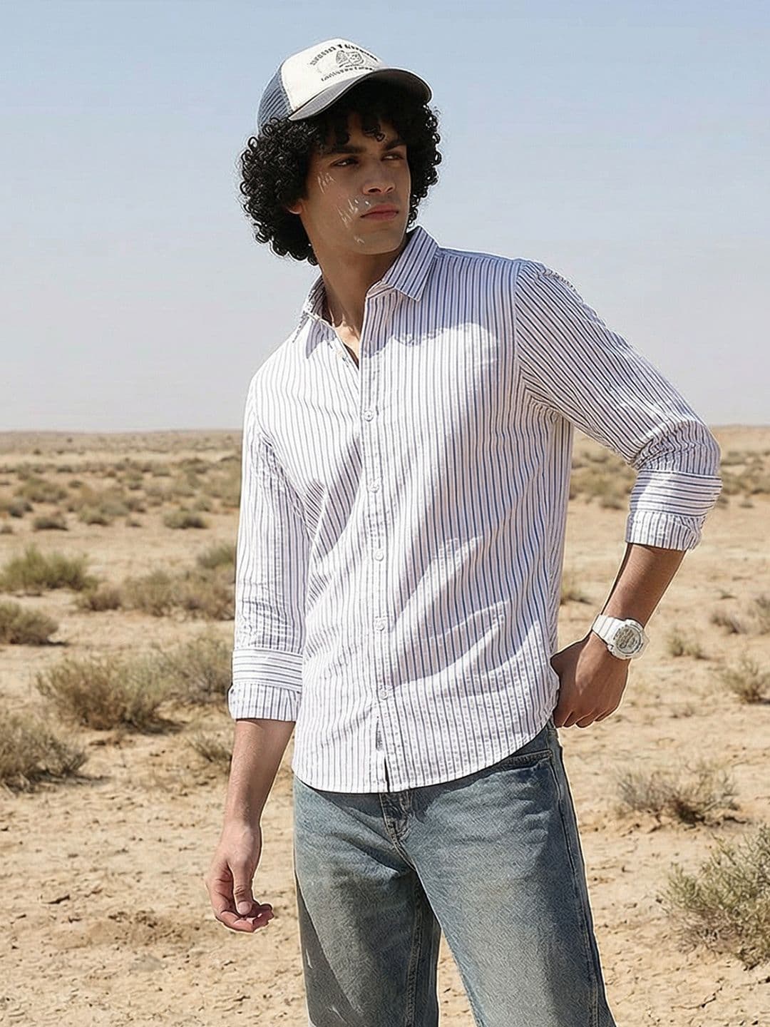 The Roadster Life Co. Slim Fit Vertical Striped Casual Shirt - view 1