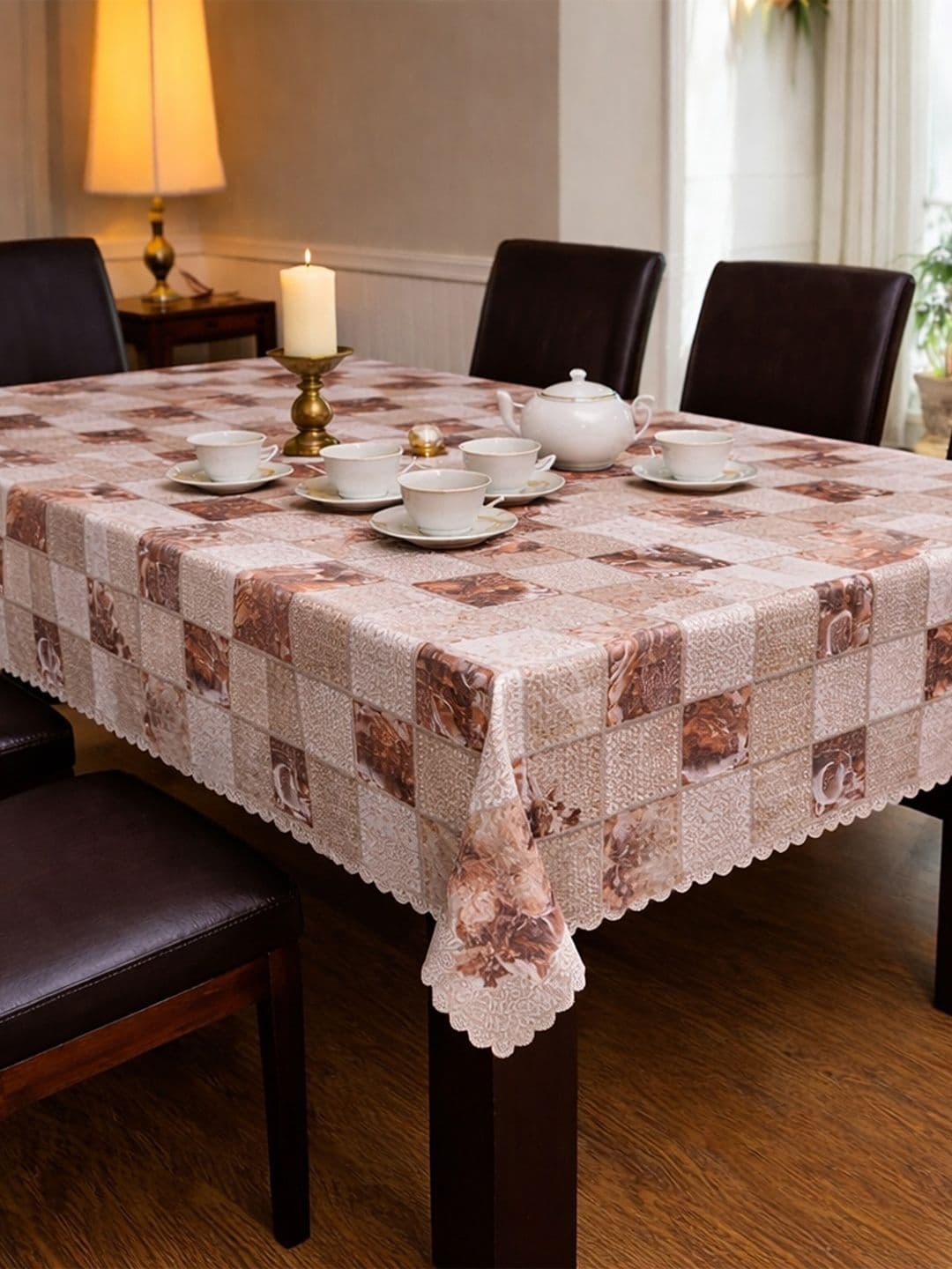 Dakshya Industries Brown Waterproof 6-Seater Table Cover - view 1