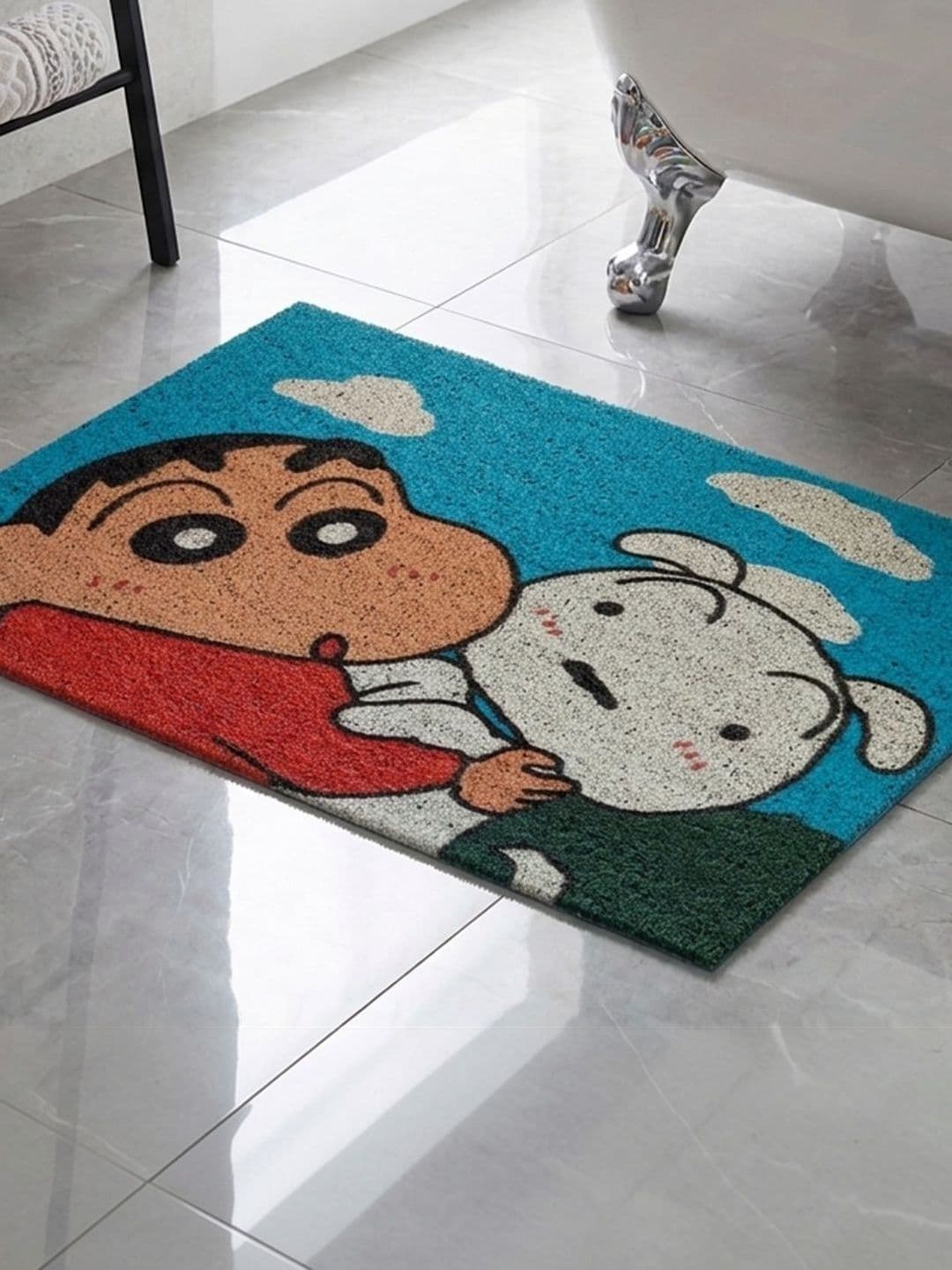 Datch Blue & Red Cartoons-Patterned Rectangular Anti-Slip 110-GSM Bath Rugs - view 1