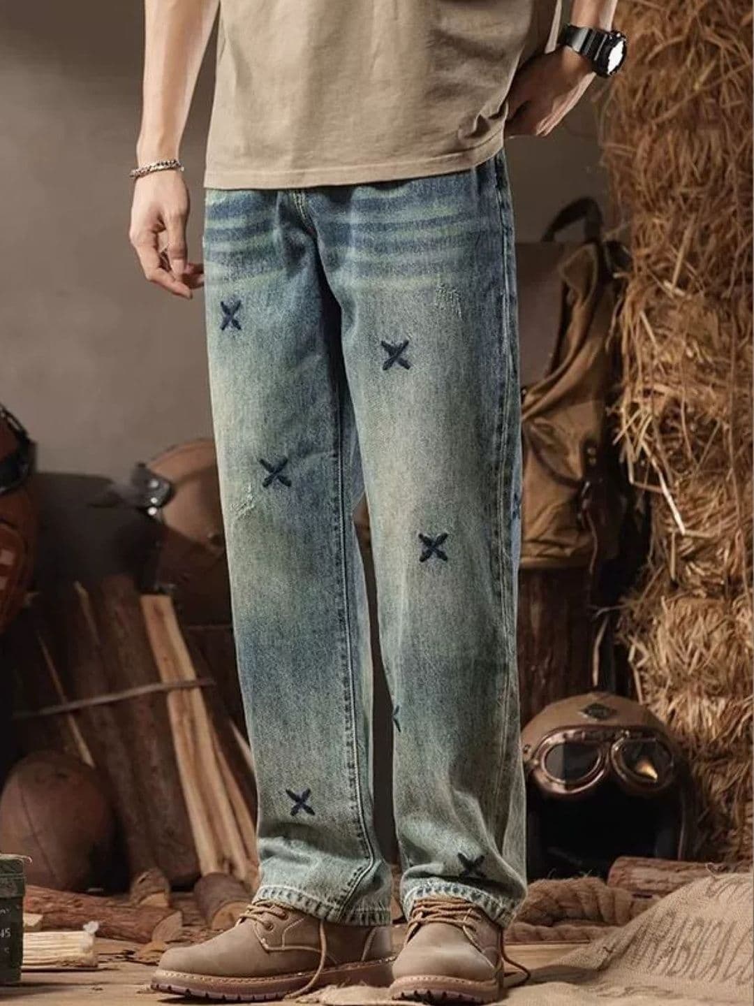 StyleCast Men Regular Fit Mid-Rise Mildly Distressed Heavy Fade Jeans - view 1