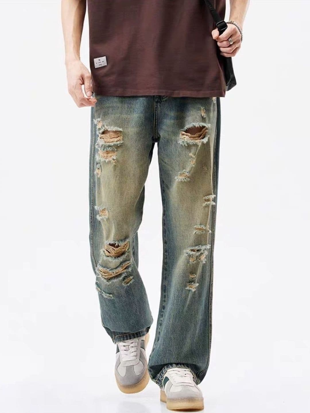 StyleCast Men Regular Fit Mid-Rise Highly Distressed Heavy Fade Jeans - view 1