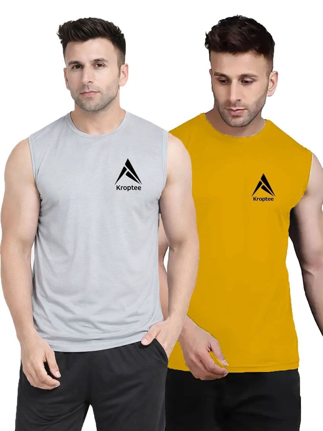 Kroptee Pack of 2 Cotton Blend Gym Vest - view 1