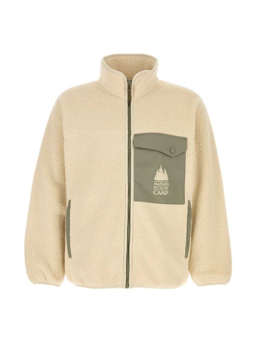 Maison Kitsune Beige Zip-Up Jacket - view 1