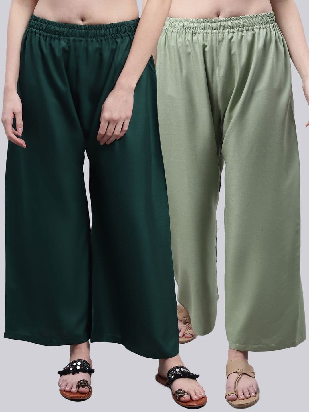KALINI Women 2 Flared Ethnic Palazzos - view 1