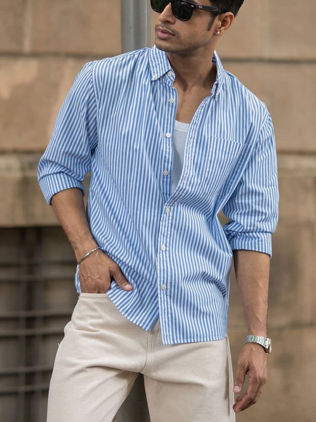 DMSF Men Classic Striped Casual Shirt - view 1