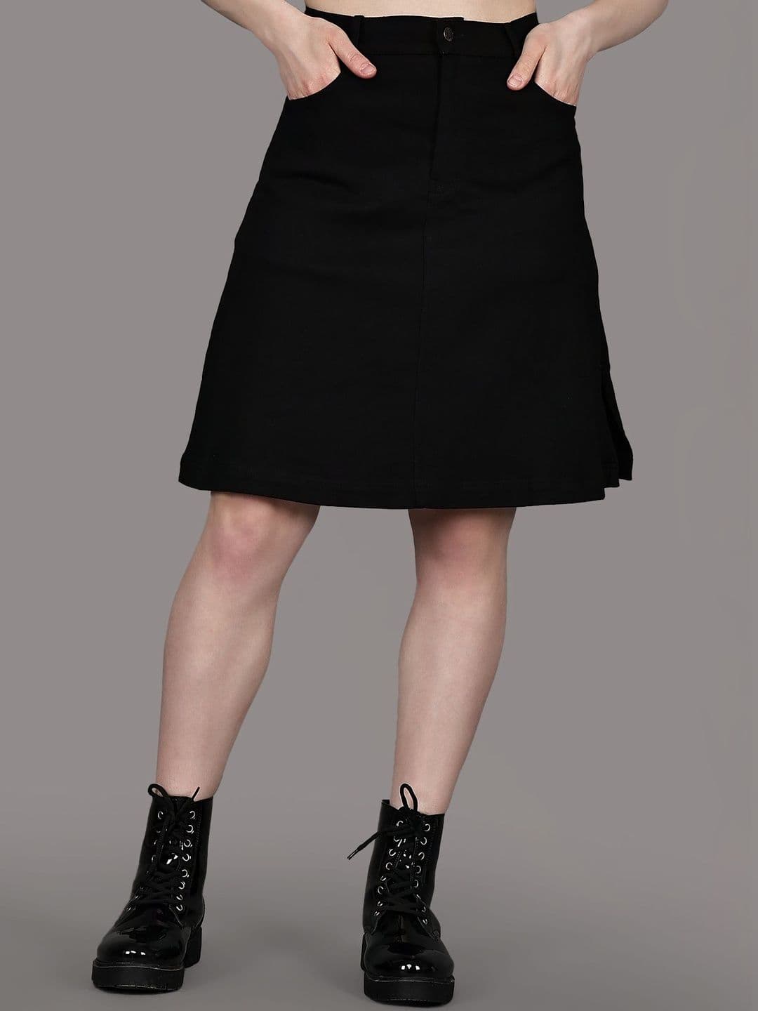 The Roadster Lifestyle Co. Women Denim Above Knee A-Line Skirt - view 1