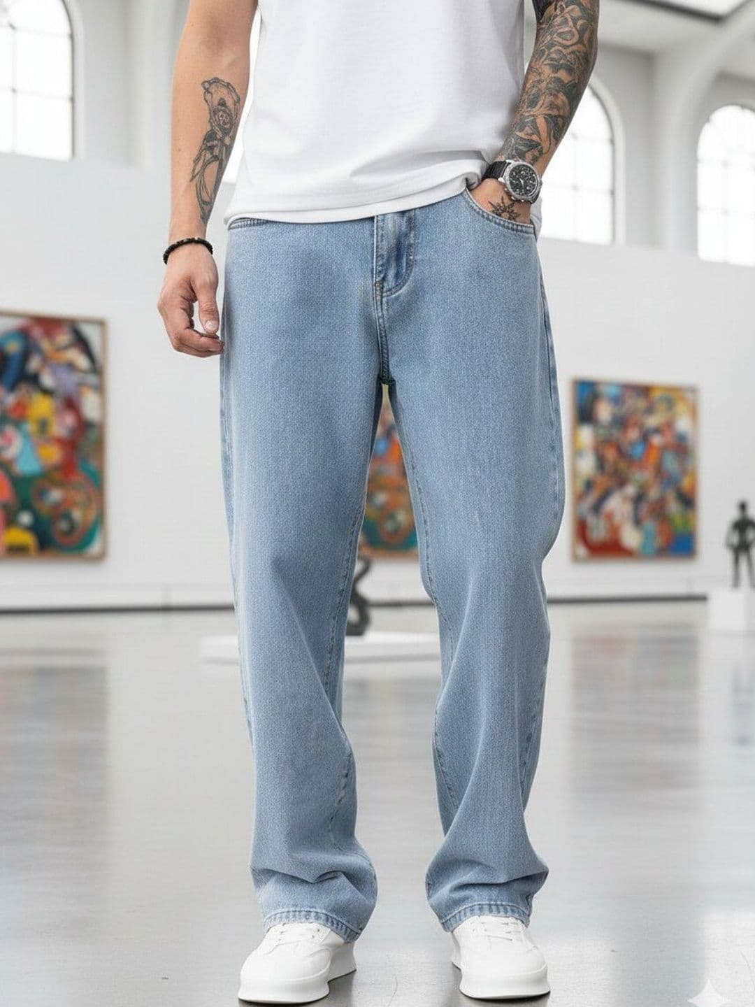 BAESD Men Relaxed Fit High-Rise Stretchable Jeans - view 1