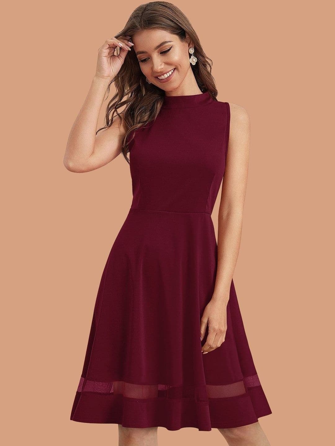 ODETTE Round Neck Sleeveless Fit & Flare Dress - view 1