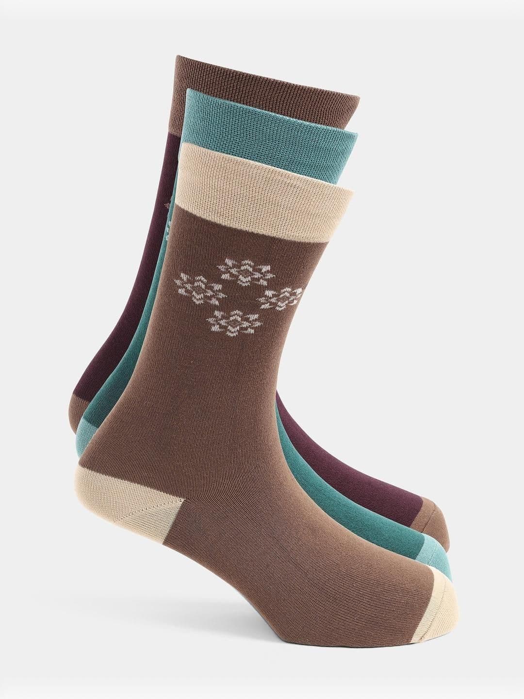 Blackberrys Men Pack of 3 Cotton Assorted Patterned Calf Length Socks - view 1