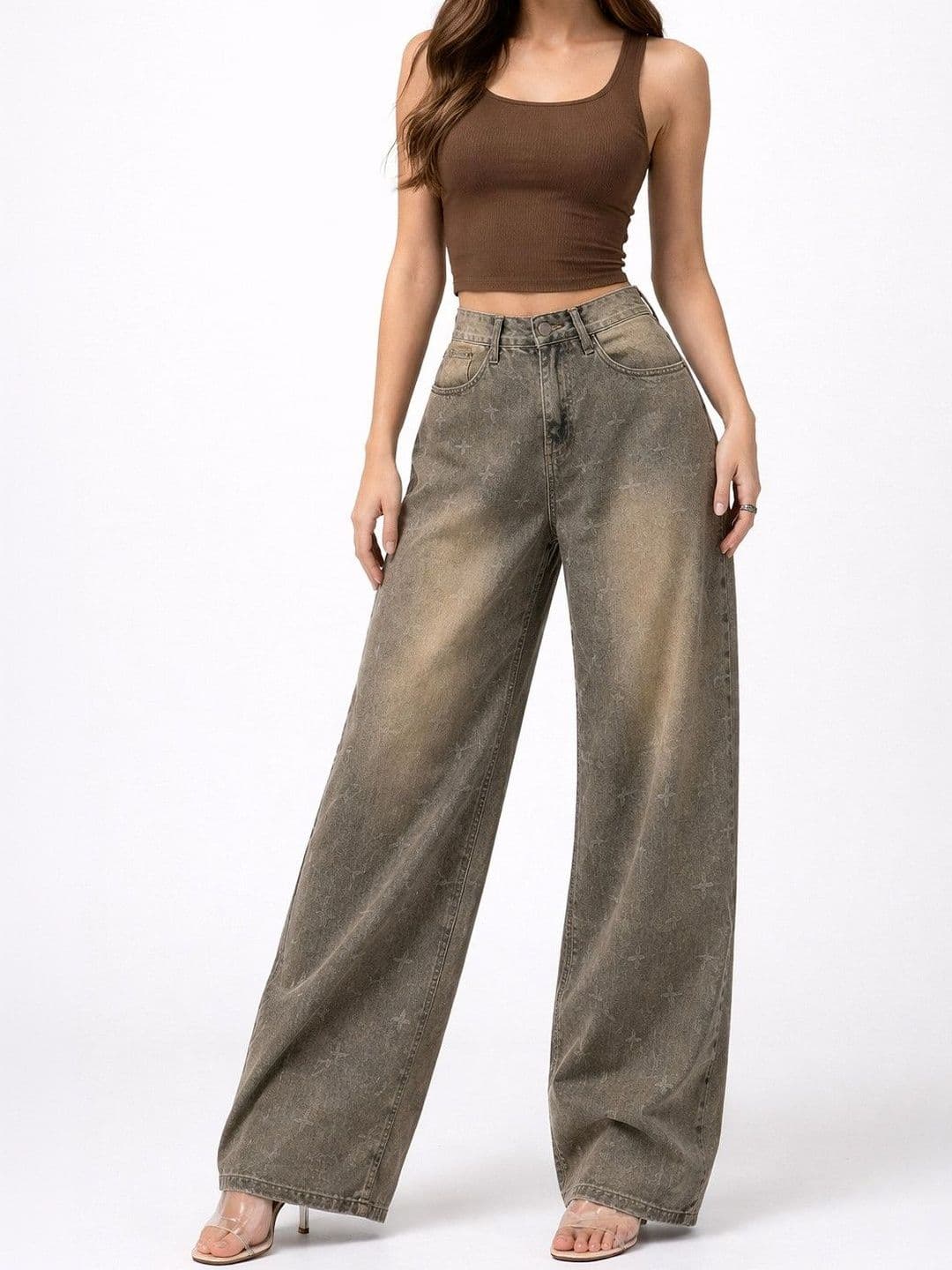 Suo Women Relaxed Fit Mid-Rise Heavy Fade Jeans - view 1