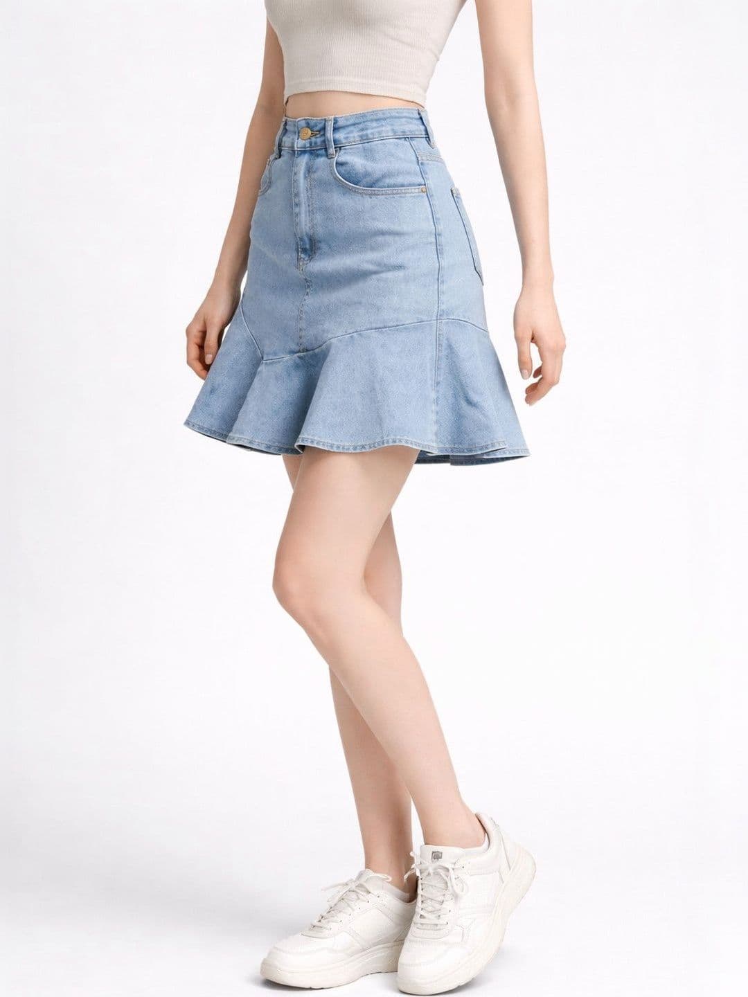 Suo Women Frills Bows and Ruffles Mini Flared Skirt - view 1