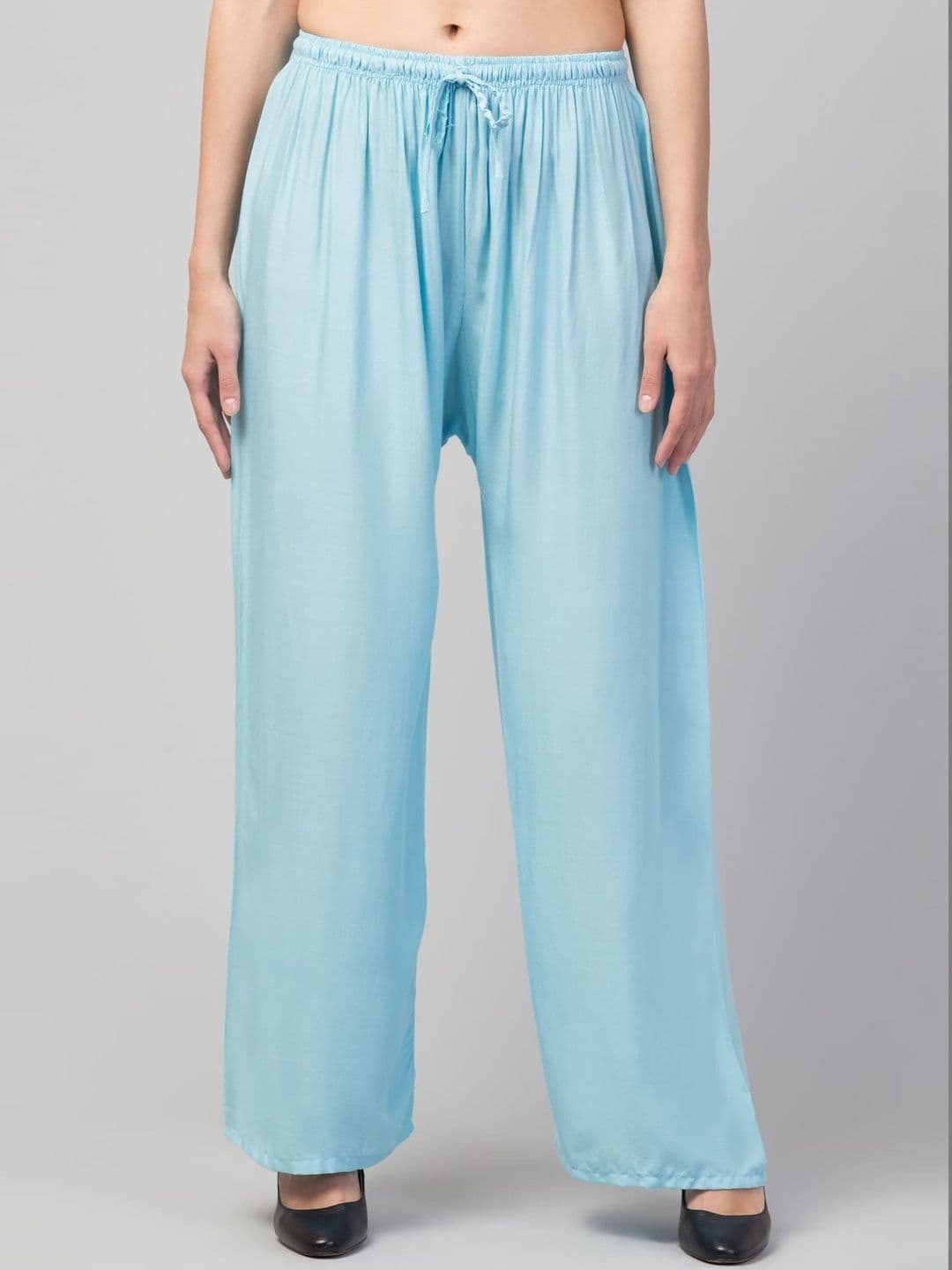 SHAUKIYA Women Flared Knitted Solid Palazzos - view 1