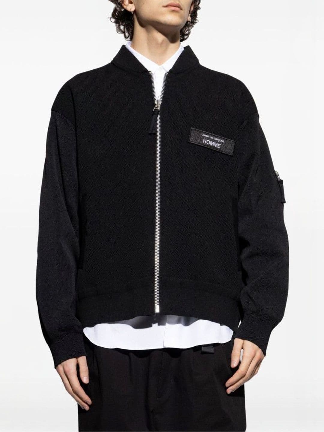 Comme Des Garcons Black Front Zip Bomber - view 1