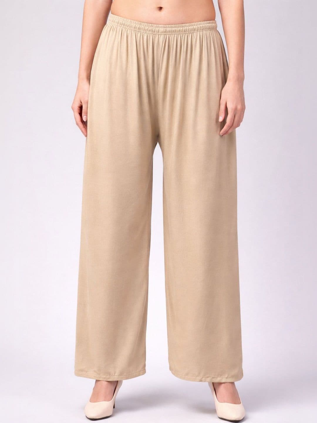 SHAUKIYA Women Flared Knitted Palazzos - view 1