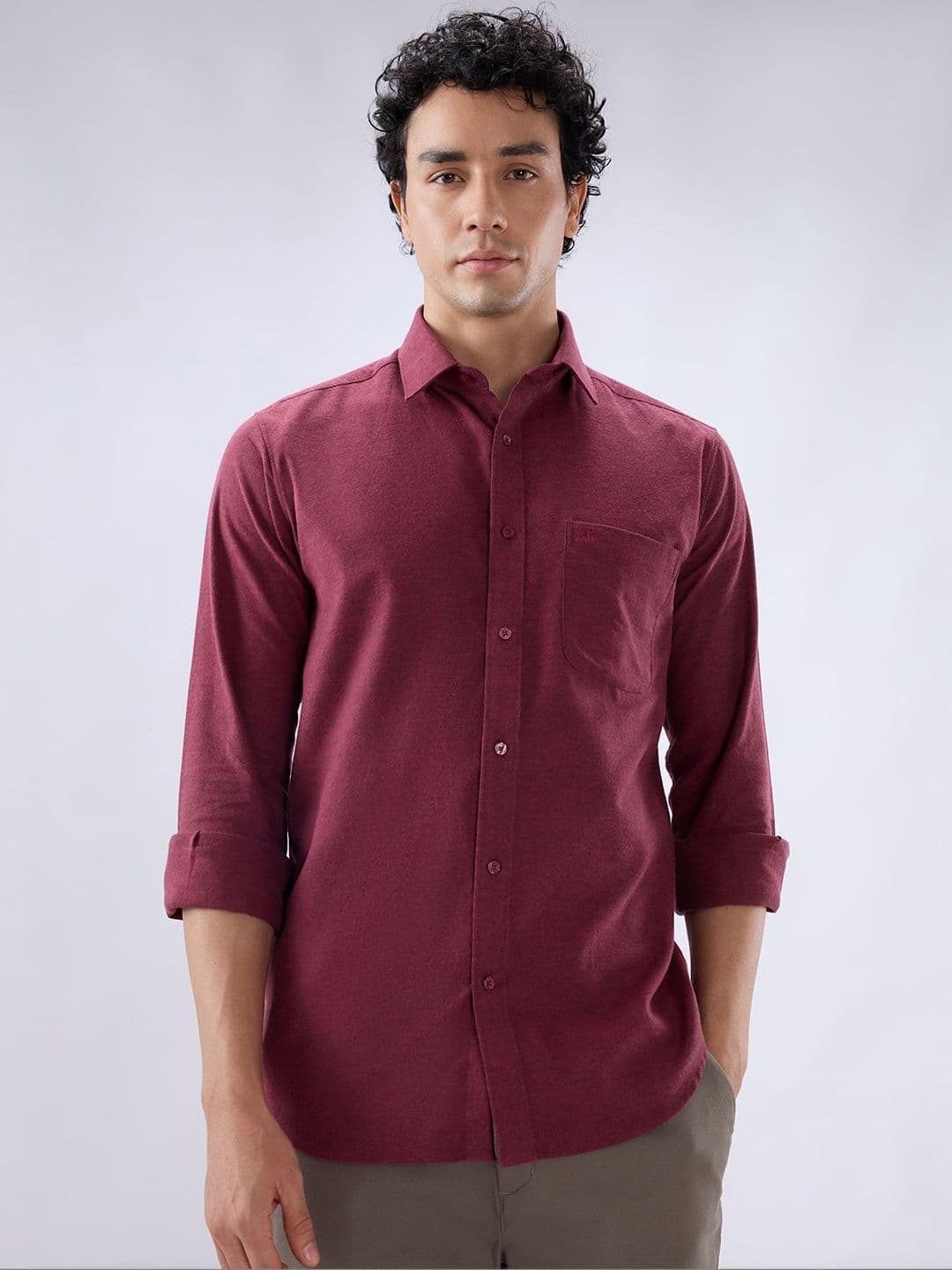 Raymond Cotton Spread Collar Slim Fit Shirts - view 1