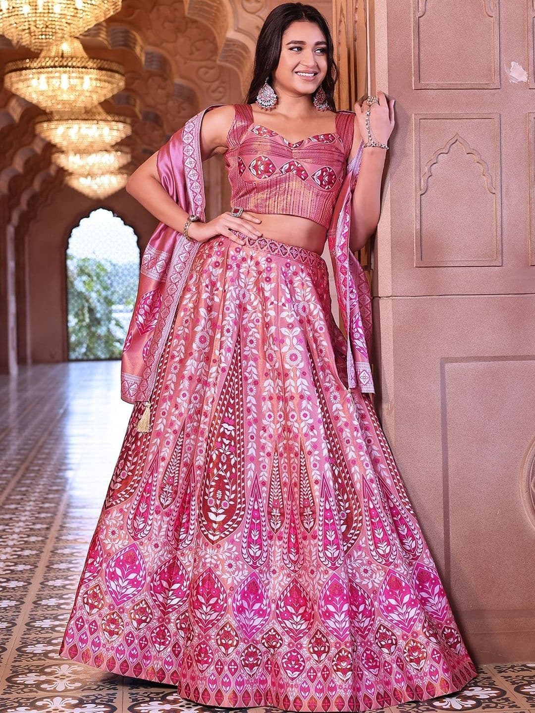 HOUSE OF PURVAJA Ready to Wear Lehenga & Blouse With Dupatta - view 1