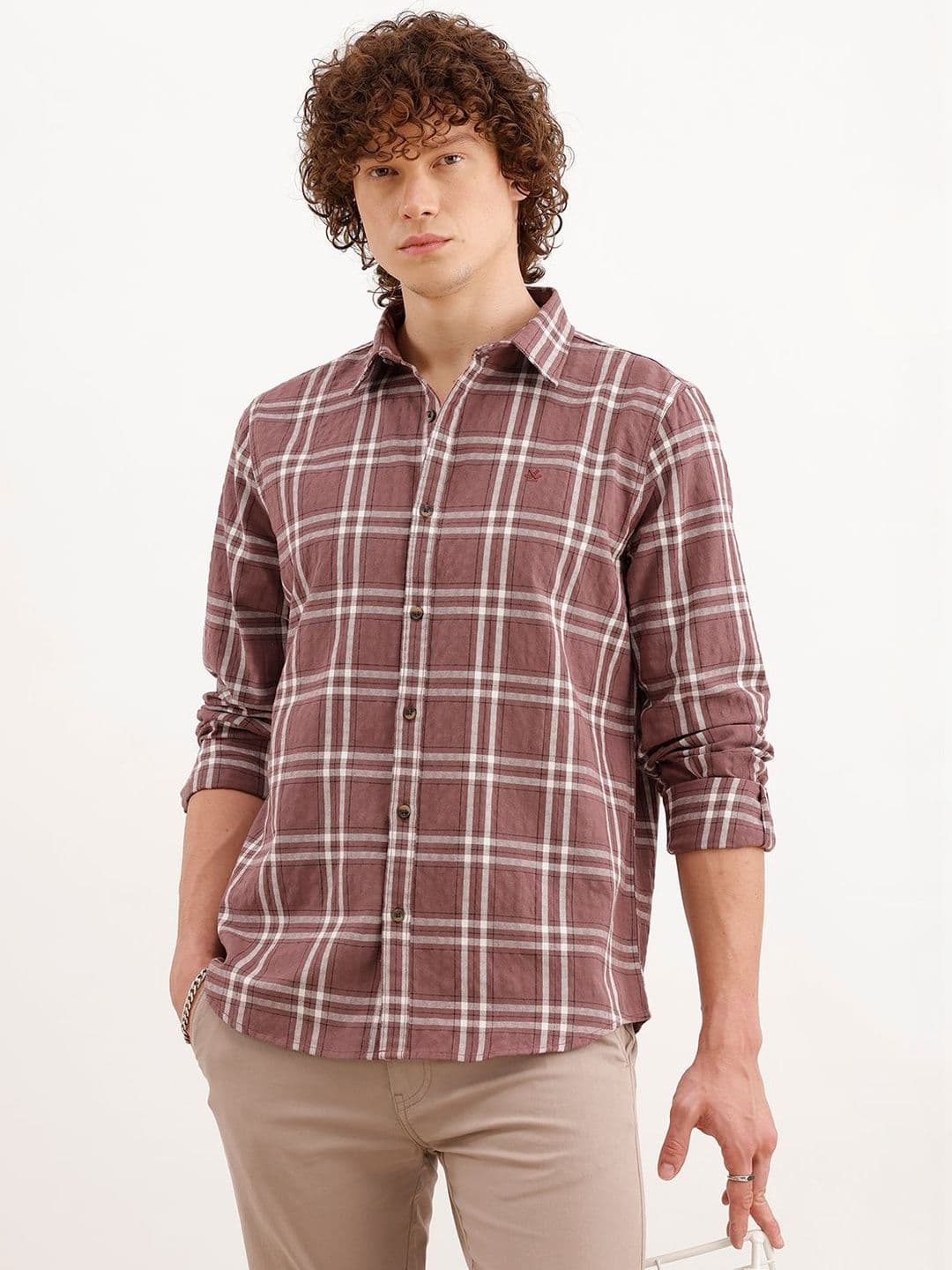 WROGN Men Slim Fit Checked Casual Shirt - view 1