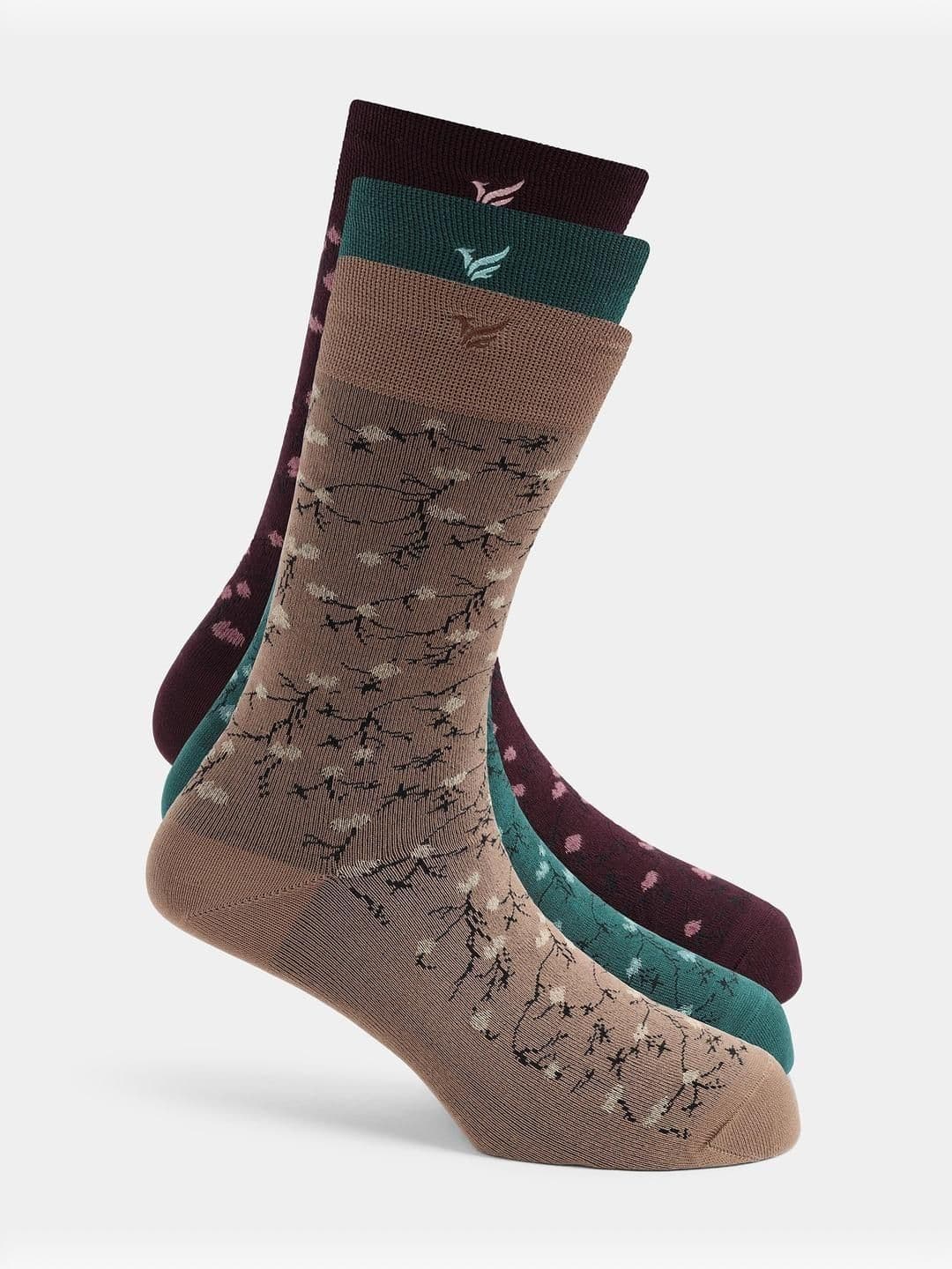 Blackberrys Men Pack of 3 Cotton Assorted Patterned Calf Length Socks - view 1