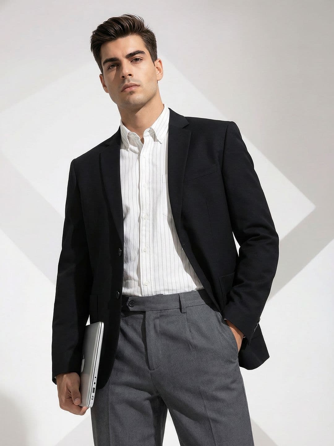 INVICTUS Notched Lapel Single Breasted Formal Blazer - view 1