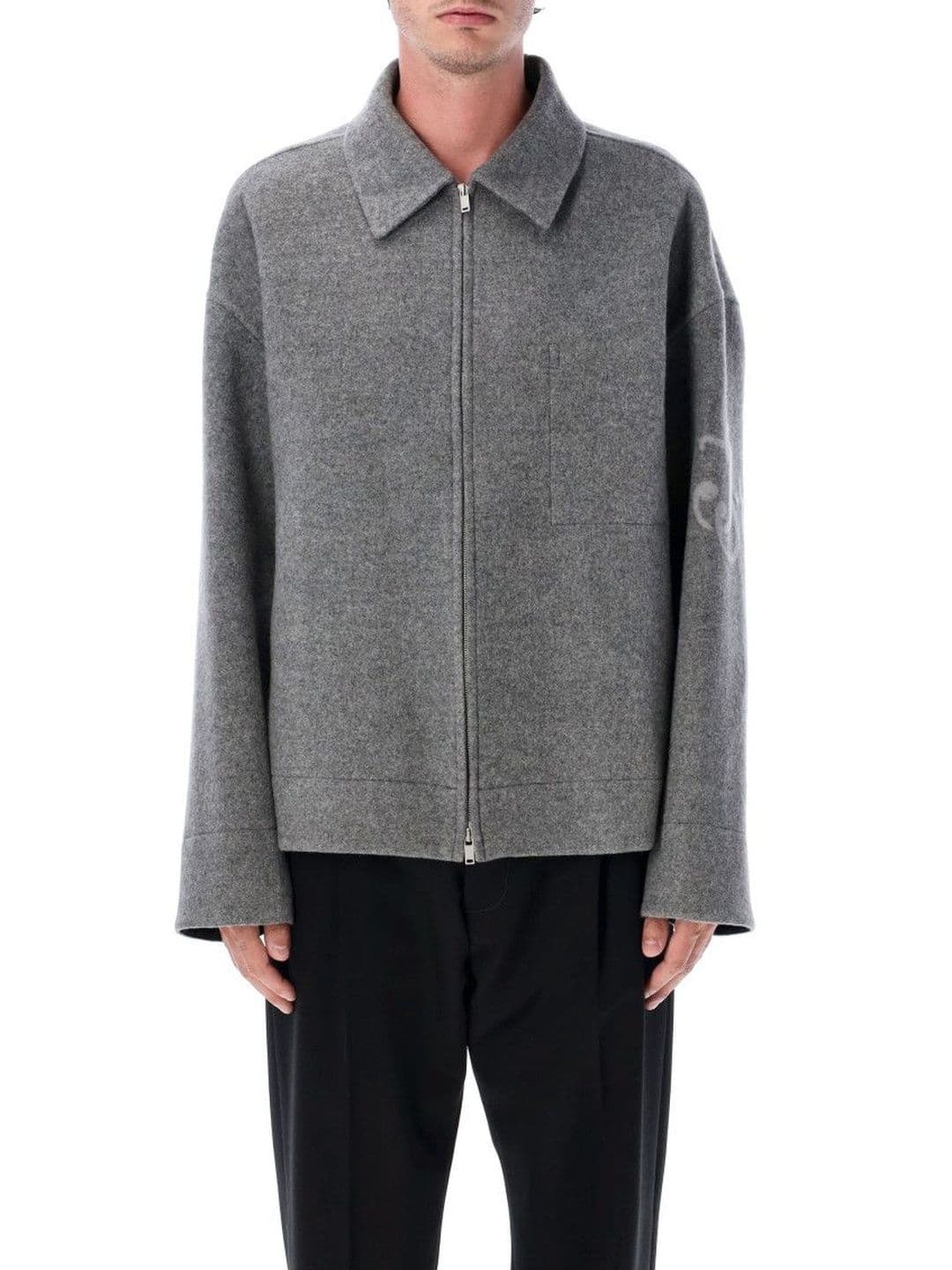 Jil Sander Black Logo-Detail Zip-Front Jacket - view 1