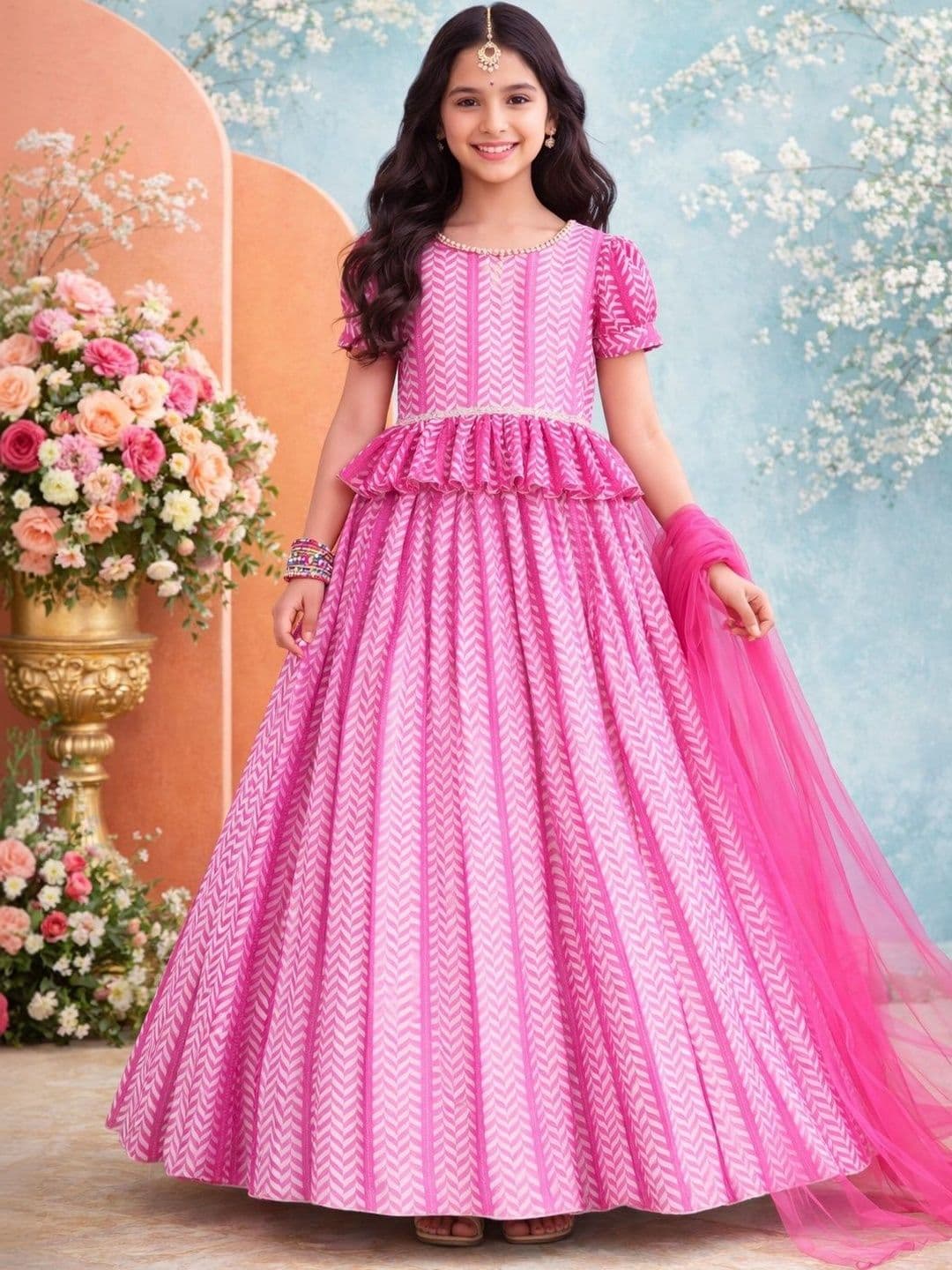 KALINI Girls Ready to Wear Lehenga & Blouse With Dupatta - view 1