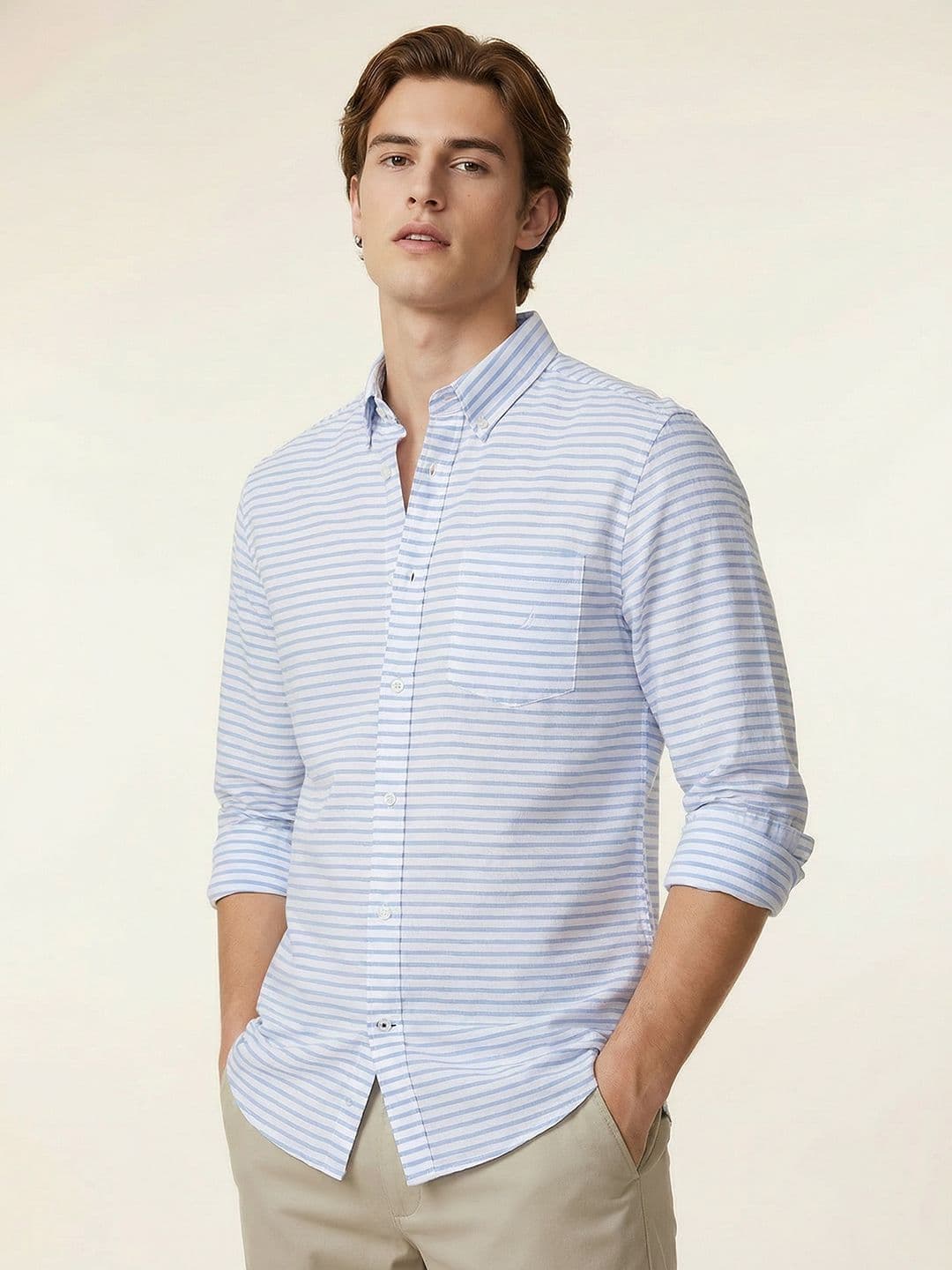 Nautica Striped Pure Cotton Casual Shirt - view 1