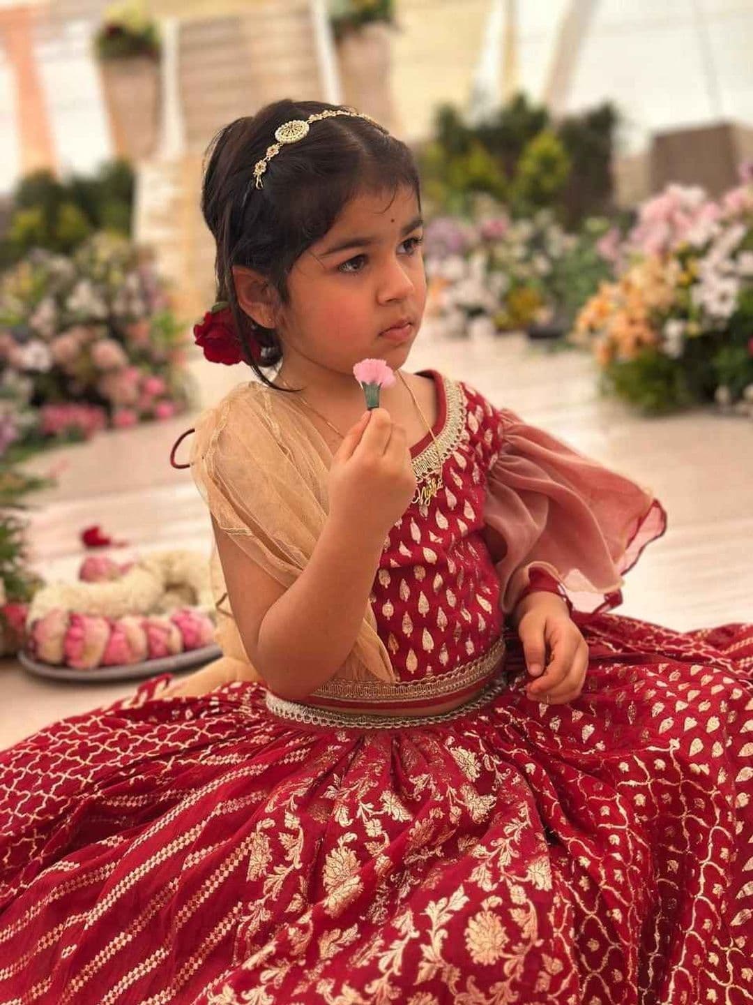 The Little Tales Girls Embellished Ready to Wear Lehenga & Blouse With Dupatta - view 1