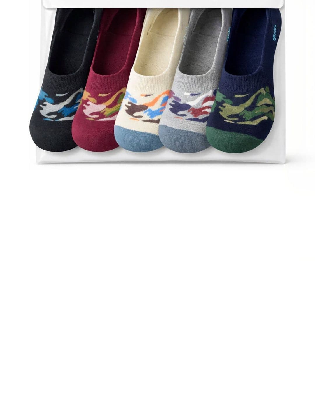 Blacktank Men Pack of 5 Cotton Patterned Shoe Liners Socks - view 1