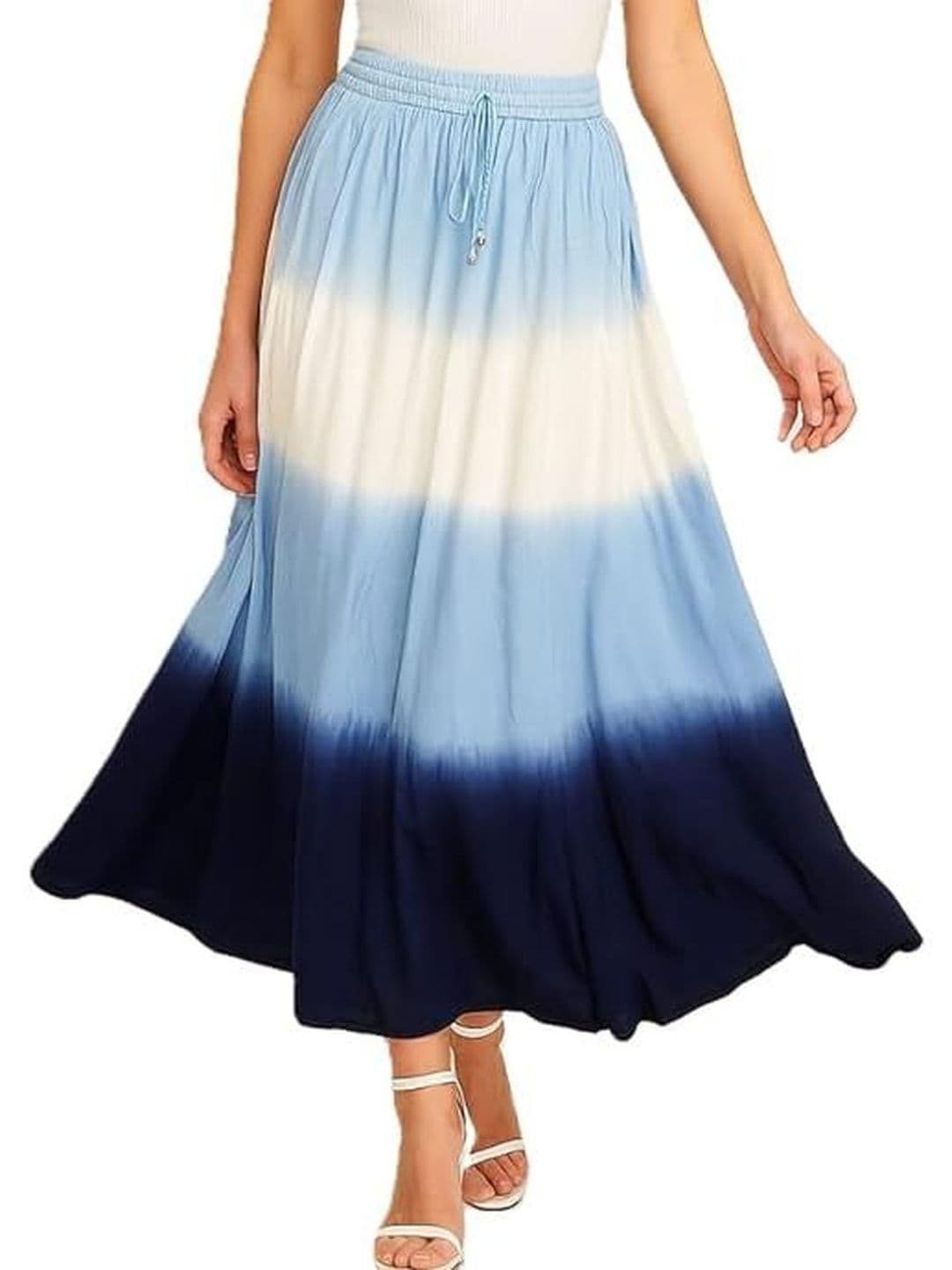 TNQ Women Tie and Dye Maxi Flared Skirt - view 1