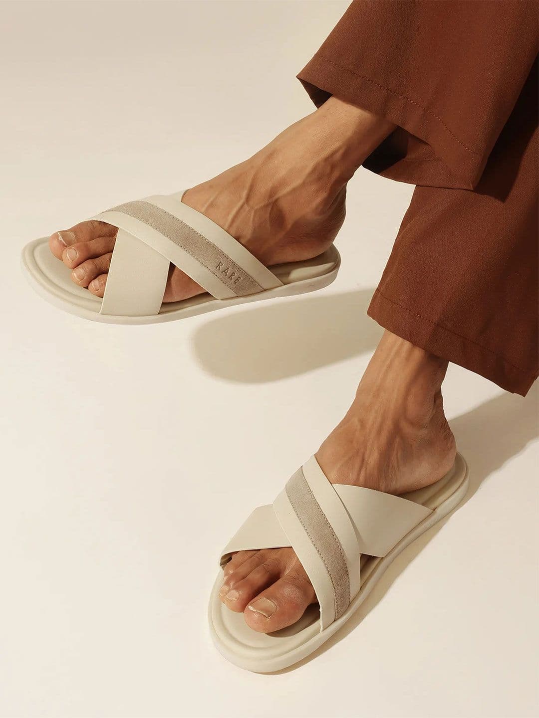 RARE RABBIT Men Leather Stride Beige Comfort Sandals - view 1