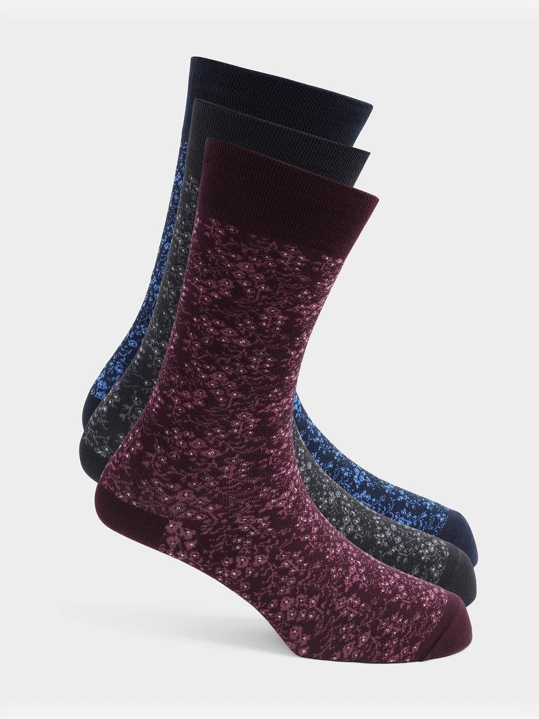 Blackberrys Men Pack of 3 Cotton Assorted Patterned Calf Length Socks - view 1