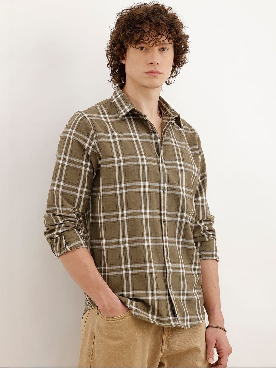 WROGN Men Slim Fit Checked Casual Shirt - view 1