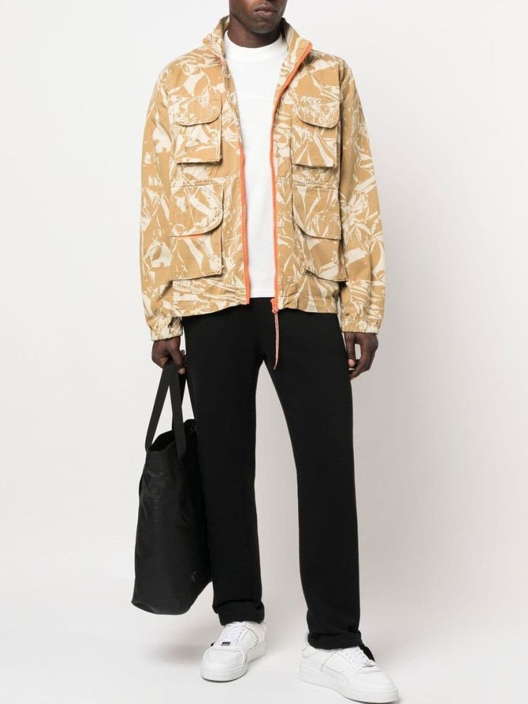 Aries Genuine Leather Beige Camou Print Jacket - view 1