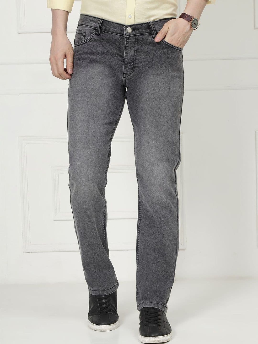 Dais Men Regular Fit Mid-Rise Light Fade Stretchable Jeans - view 1