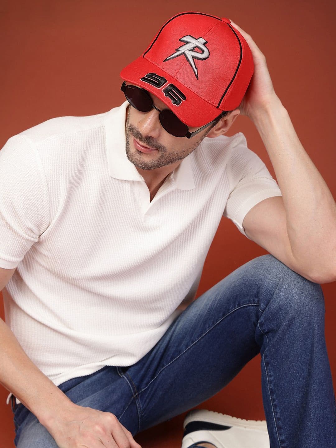 Red Tape Unisex Red Solid Cotton Twill Baseball Cap with Adjustable Strap - view 1
