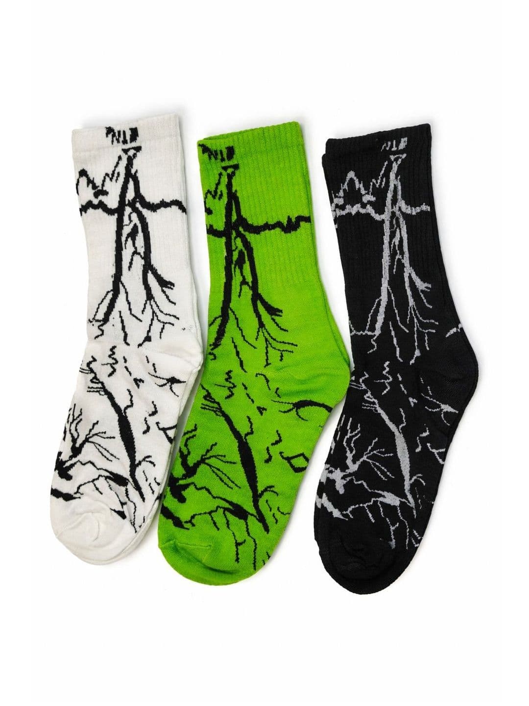 BEAR&BEYOND Men Pack of 3 Cotton Patterned Calf Length Socks - view 1