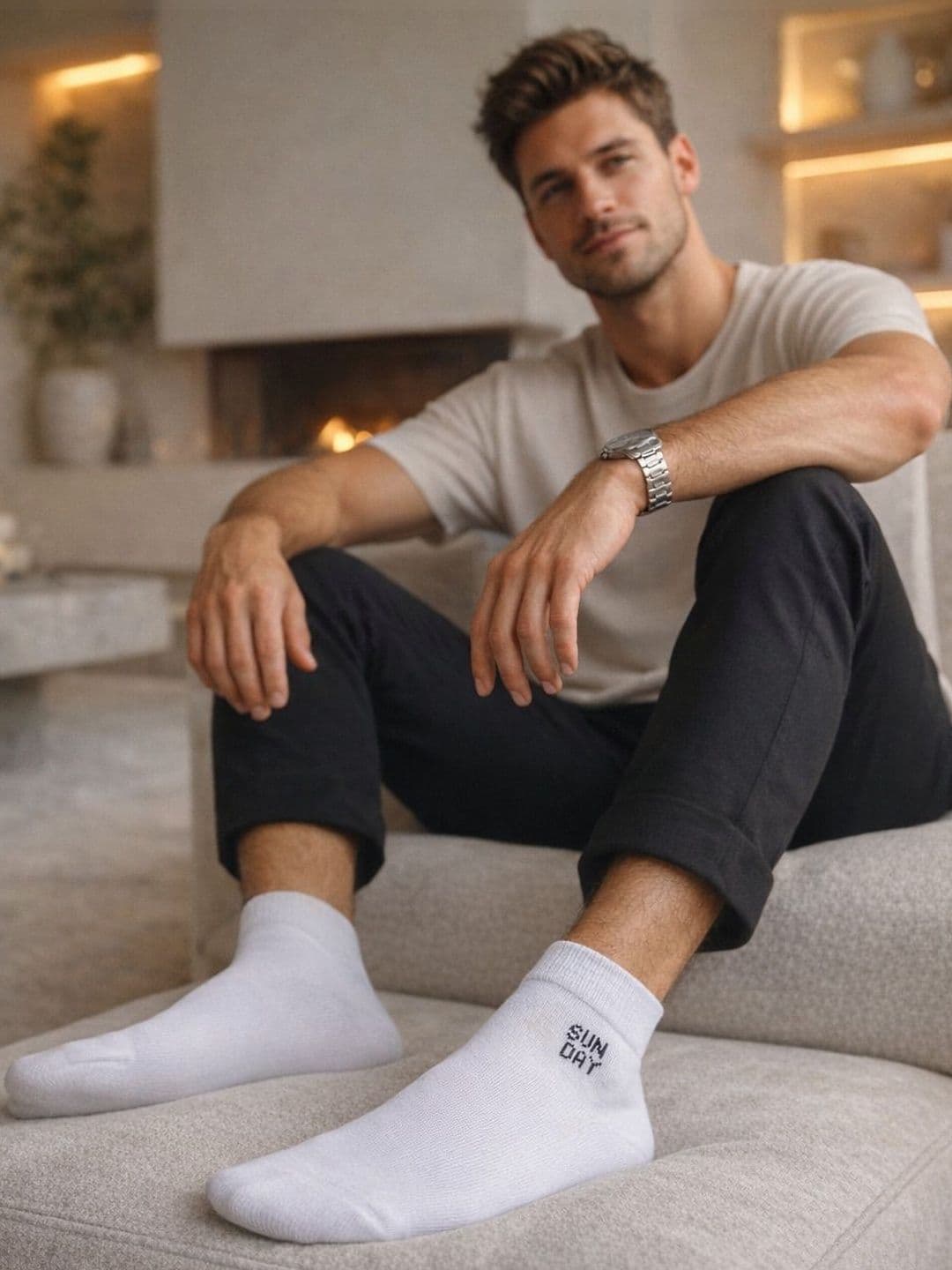 Moda Rapido Men Cotton Blend Ankle Length Socks - view 1