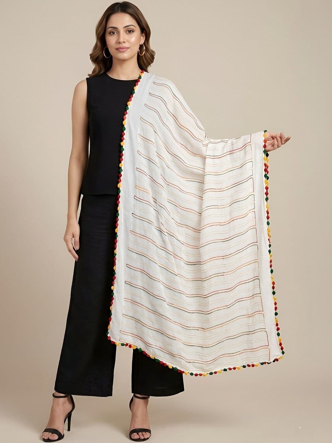 MUFFLY Embroidered Dupatta - view 1