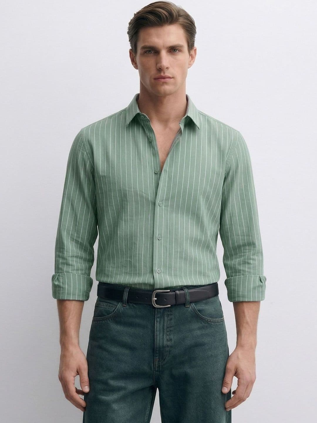 MISCHIEF MONKEY Men Classic Striped Casual Shirt - view 1