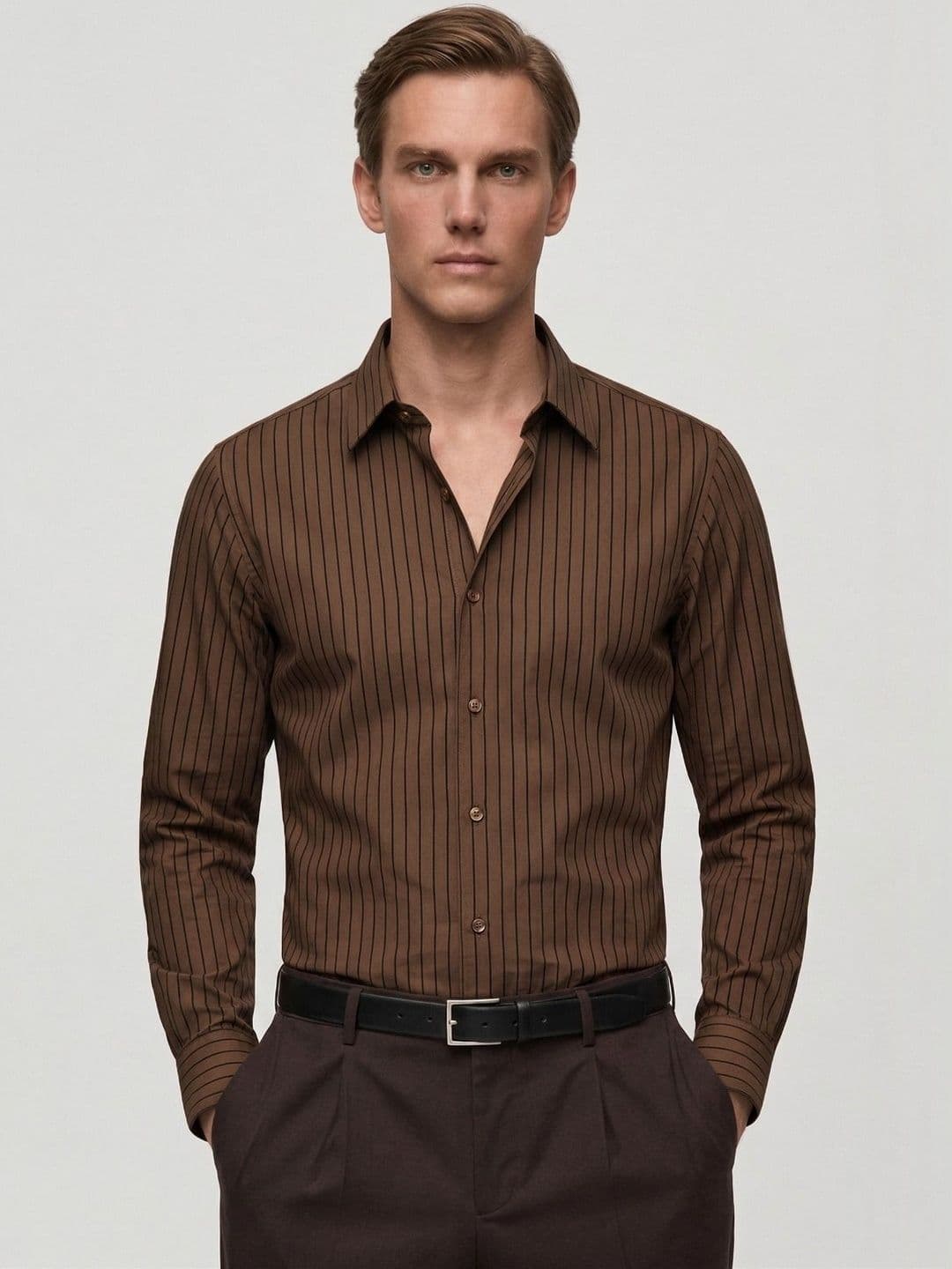 MISCHIEF MONKEY Men Classic Striped Casual Shirt - view 1