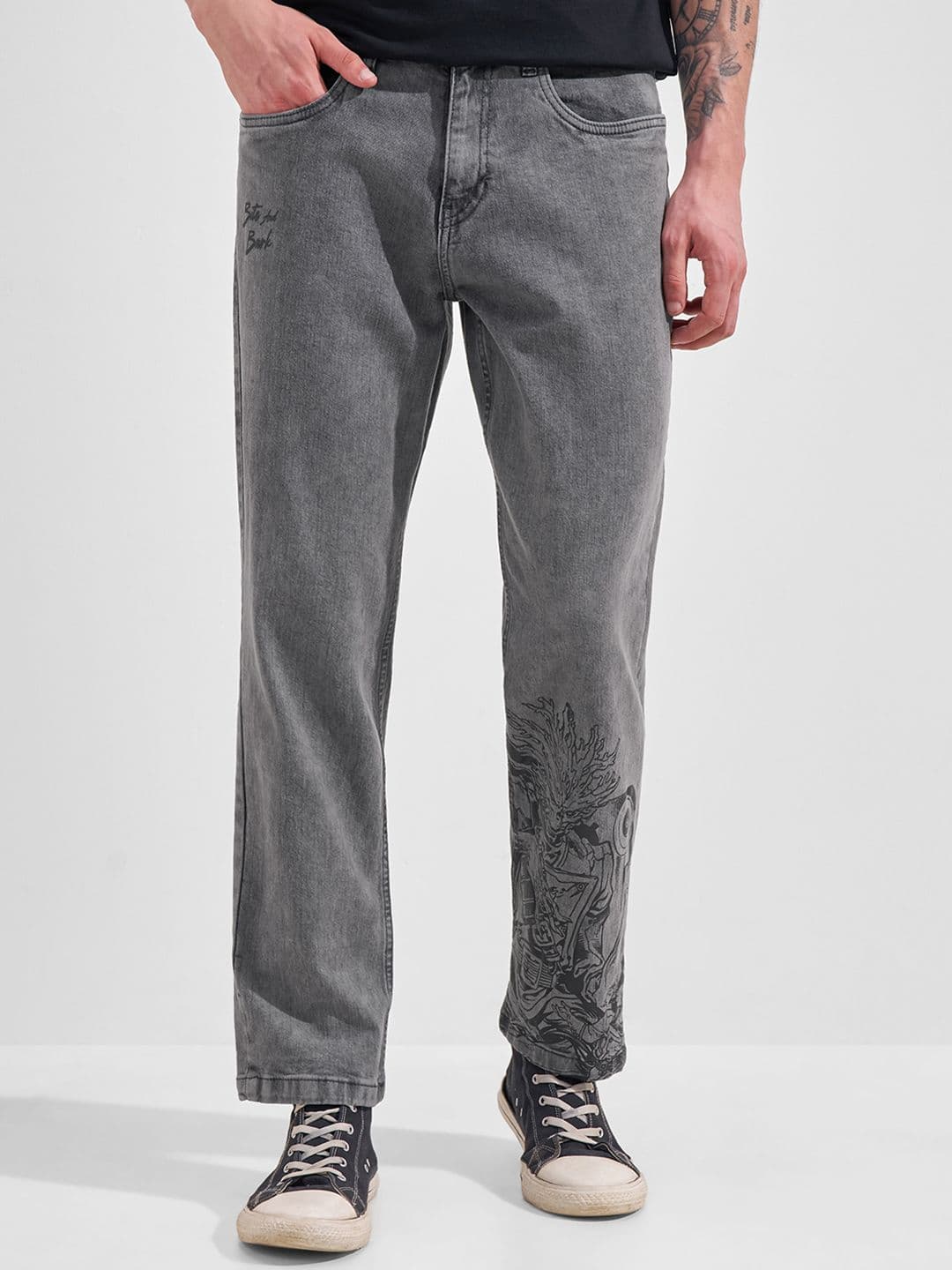 HIGHLANDER Men Straight Fit Mid-Rise Heavy Fade Jeans - view 1